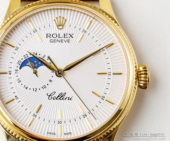 ROLEX勞力士 LS精品 切利尼系列 日月星辰 24小顯示 三度防水性能 高檔男士腕表  wssb4053